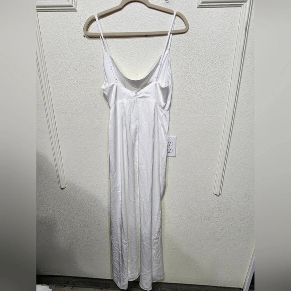 Lulu's Here's to Love White Satin Backless Column Maxi Dress S Wedding Bridal - Picture 11 of 12